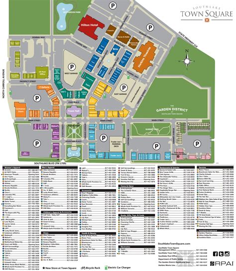 southlake town square map.
